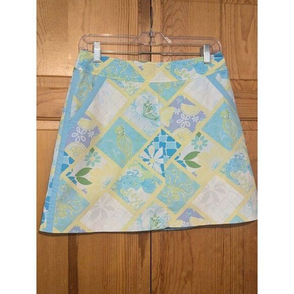 Lilly Pulitzer Skirt 4 Starboard Patch Octopus Lemons & Crabs Skort - Picture 1 of 13